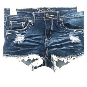 Ripped denim shorts